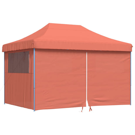 Vidaxx foldbart pop-up partytelt med 4 sidevægge, terracotta farvet