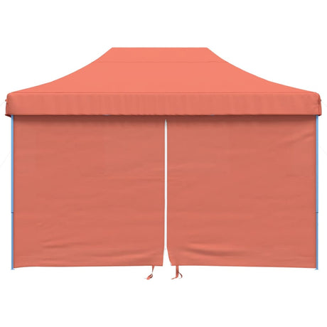 Vidaxx foldbart pop-up partytelt med 4 sidevægge, terracotta farvet