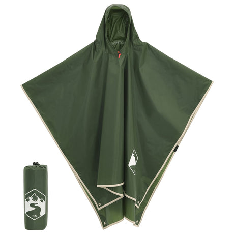 Vidaxx regnponcho med hætte 2-i-1 design 223x145 cm grøn