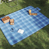 VidaXL picnic tæppe foldbart ternet 200x150 cm fløjlsblå