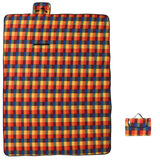 Vidaxx foldbart picnictæppe ternet 200x150 cm fløjl flerfarvet