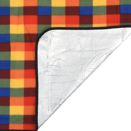 Vidaxx foldbart picnictæppe ternet 200x150 cm fløjl flerfarvet