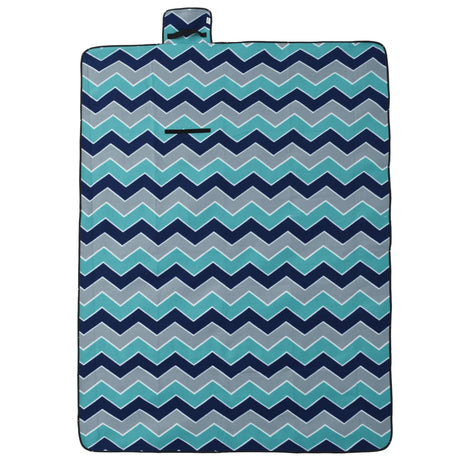 Vidaxx foldbart picnictæppe bølger 200x150 cm fløjlsblå
