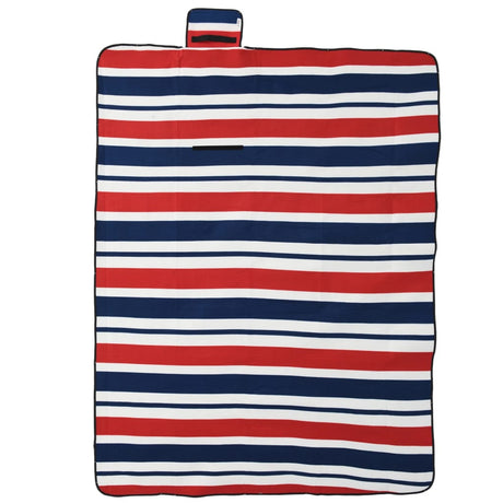 VidaXL picnic tæppe foldbare striber 200x150 cm fløjlsblå rød