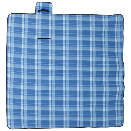 VidaXL picnictæppe foldbart ternet 200x200 cm fløjlsblå