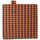 Vidaxx foldbart picnictæppe ternet 200x200 cm fløjl flerfarvet
