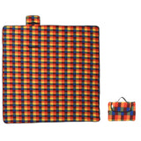 Vidaxx foldbart picnictæppe ternet 200x200 cm fløjl flerfarvet
