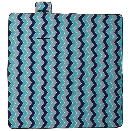 Vidaxx foldbart picnictæppe bølger 200x200 cm fløjlsblå