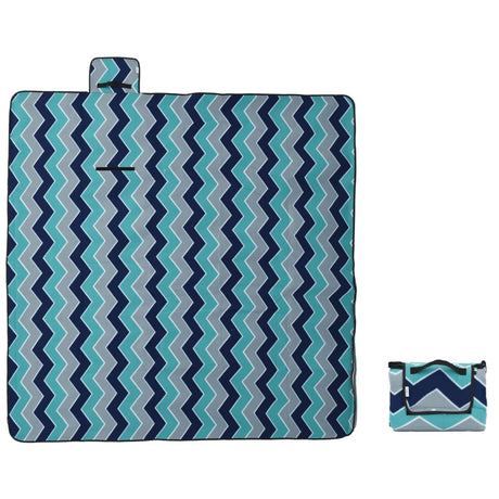 Vidaxx foldbart picnictæppe bølger 200x200 cm fløjlsblå