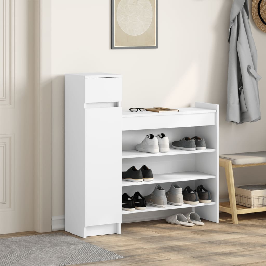 Vidaxx skoskab 100,5x28x100 cm konstrueret træ hvid