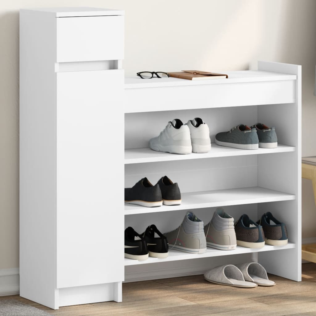 Vidaxx skoskab 100,5x28x100 cm konstrueret træ hvid
