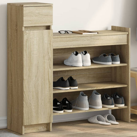 Vidaxxl skoskab 100,5x28x100 cm konstrueret træ sonoma eg-farvet