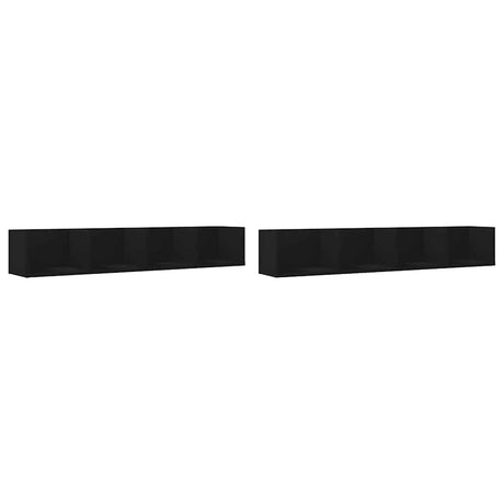 Vidaxl wandkasten 2 st 99x18x16,5 cm bewerkt hout zwart