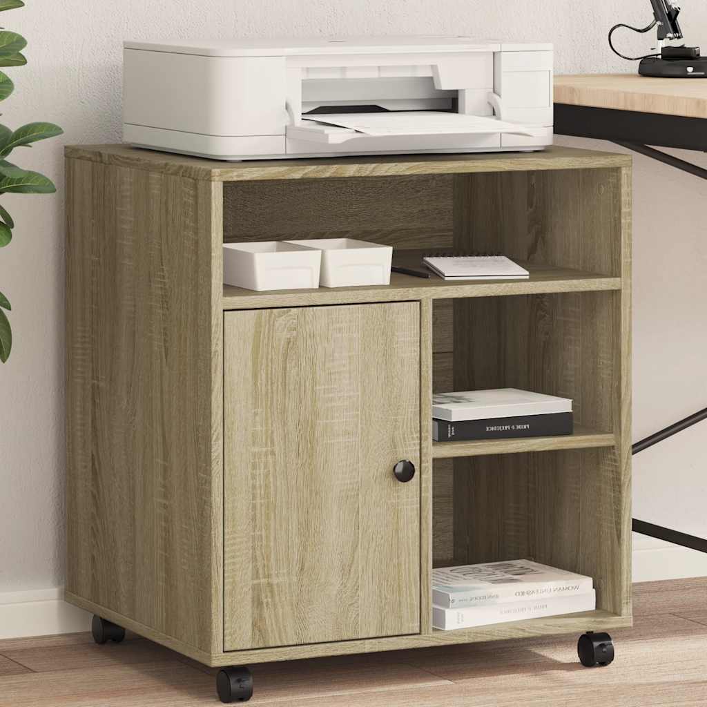 VidaXL printerskab med hjul 60x50x67 cm sonoma eg-farvet