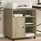 VidaXL printerskab med hjul 60x50x67 cm sonoma eg-farvet