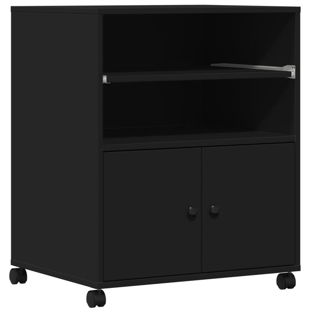 VidaXL Printerskab med hjul 60x48x74 cm sort