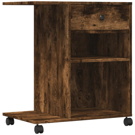 VidaXL printerskab med hjul 60x40x68,5 cm røget eg