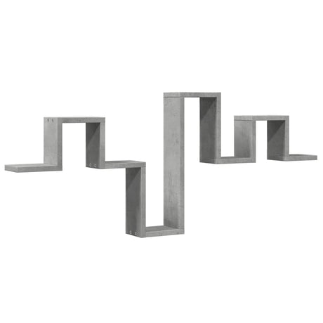 Vidaxl wandschap 104,5x10x43 cm bewerkt hout betongrijs