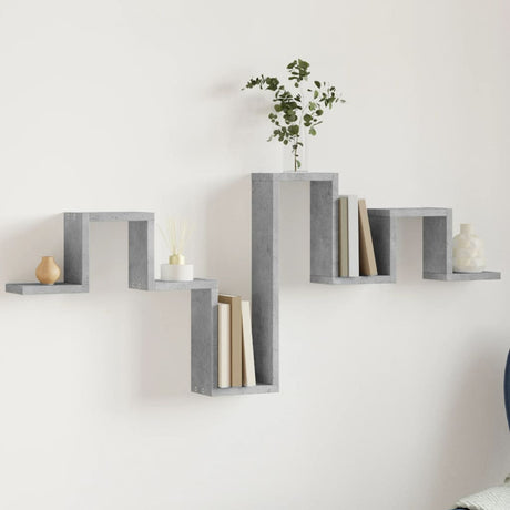 Vidaxl wandschap 104,5x10x43 cm bewerkt hout betongrijs