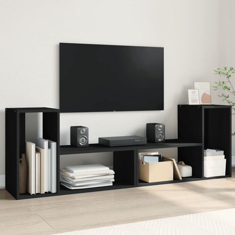 Vidaxl tv-meubelen 2 st 75x30x50 cm bewerkt hout zwart