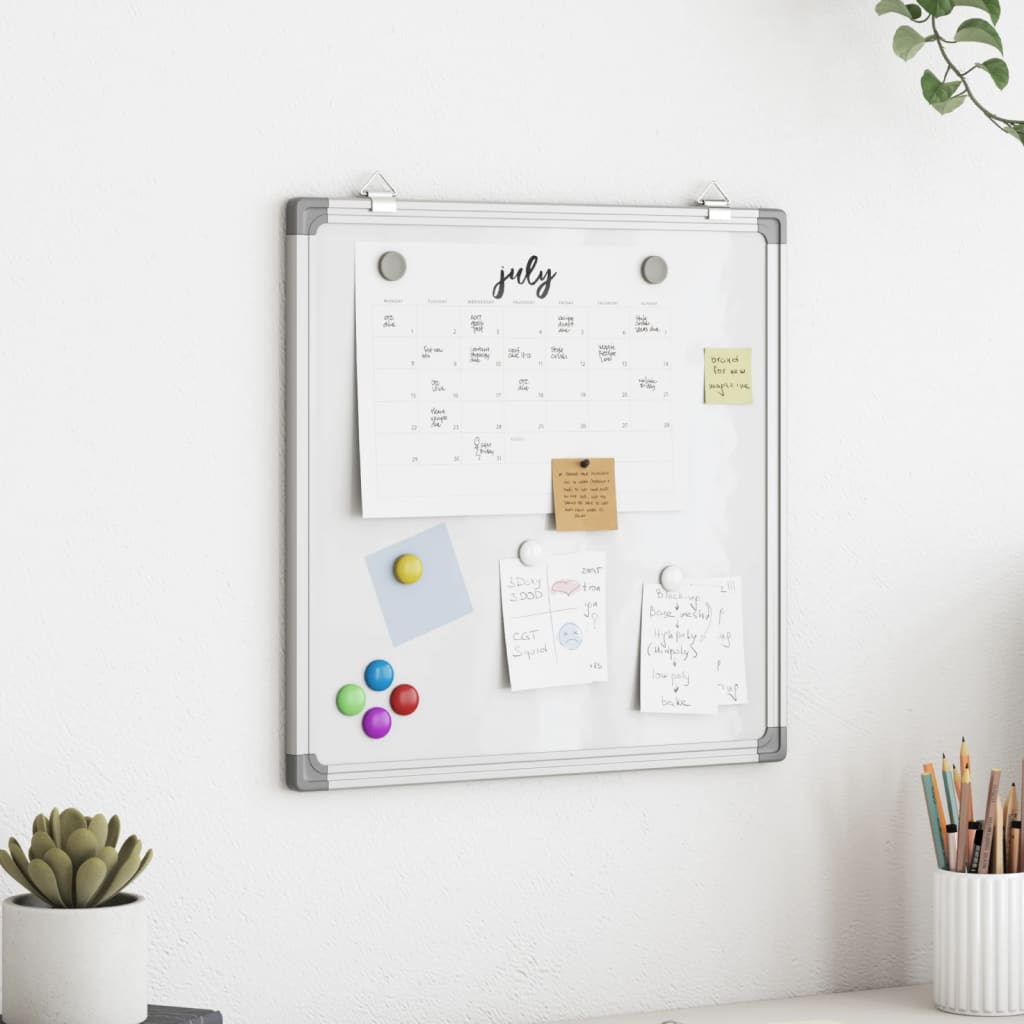 Vidaxx whiteboard magnetisk 60x60x1,7 cm aluminium