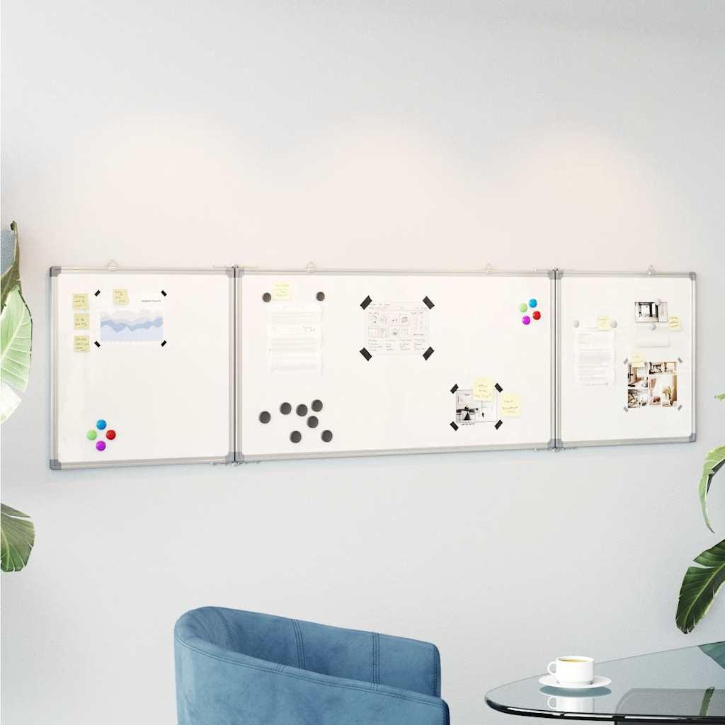 Vidaxx magnetisk folde whiteboard 160x40x1,7 cm aluminium