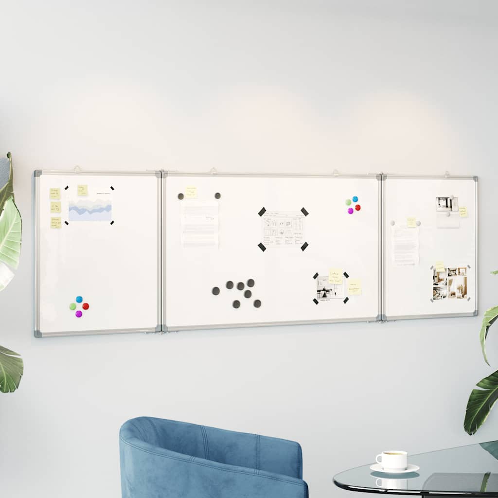 Vidaxx magnetisk folde whiteboard 200x60x1,7 cm aluminium