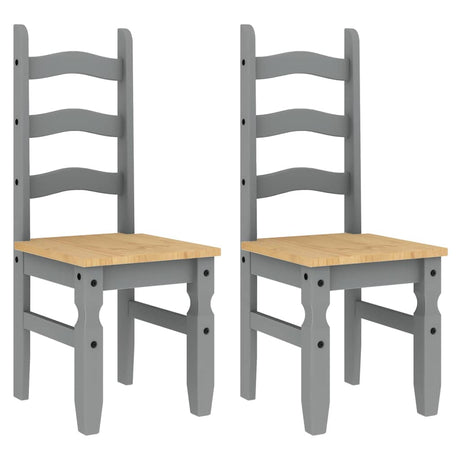 Vidaxl eetkamerstoelen 2 st corona 42x47x107 cm grenenhout grijs