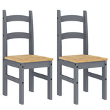 Vidaxl eetkamerstoelen 2 st 40x46x99 cm massief grenenhout grijs