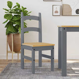 Vidaxl eetkamerstoelen 2 st 40x46x99 cm massief grenenhout grijs