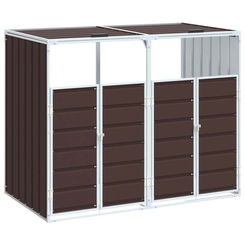 Vidaxx beholderopbevaring til 2 beholdere 144x81x113 cm brunt stål