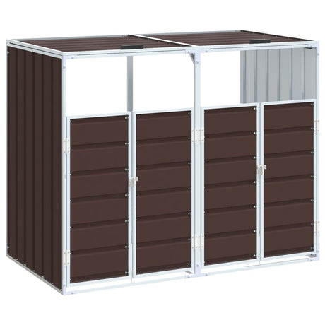 Vidaxx beholderopbevaring til 2 beholdere 144x81x113 cm brunt stål