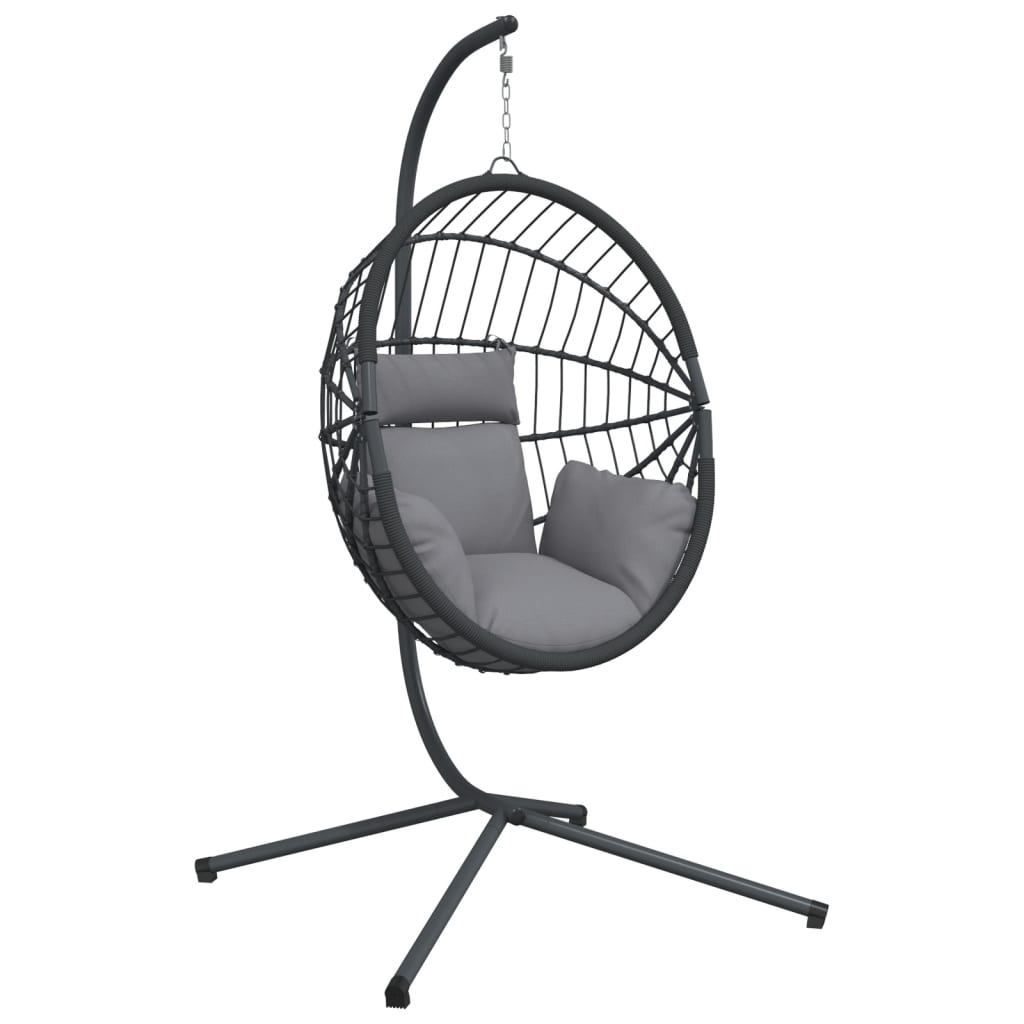 VidaXL hængestol med standard rattan og gråt stål