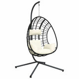 VidaXL hængestol med standard rattan og stålbeige