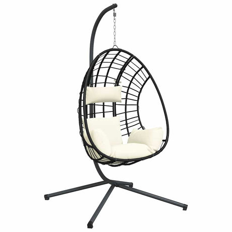 VidaXL hængestol med standard rattan og stålbeige