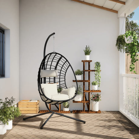 VidaXL hængestol med standard rattan og stålbeige