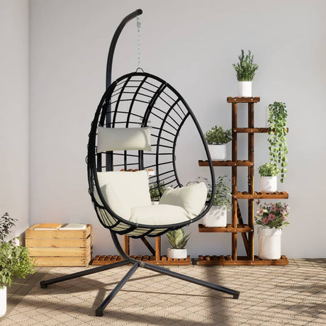 VidaXL hængestol med standard rattan og stålbeige