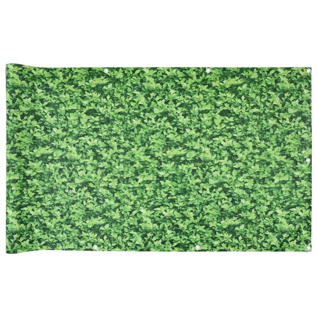 VidaXL altanskærm plantemønster 400x75 cm PVC grøn