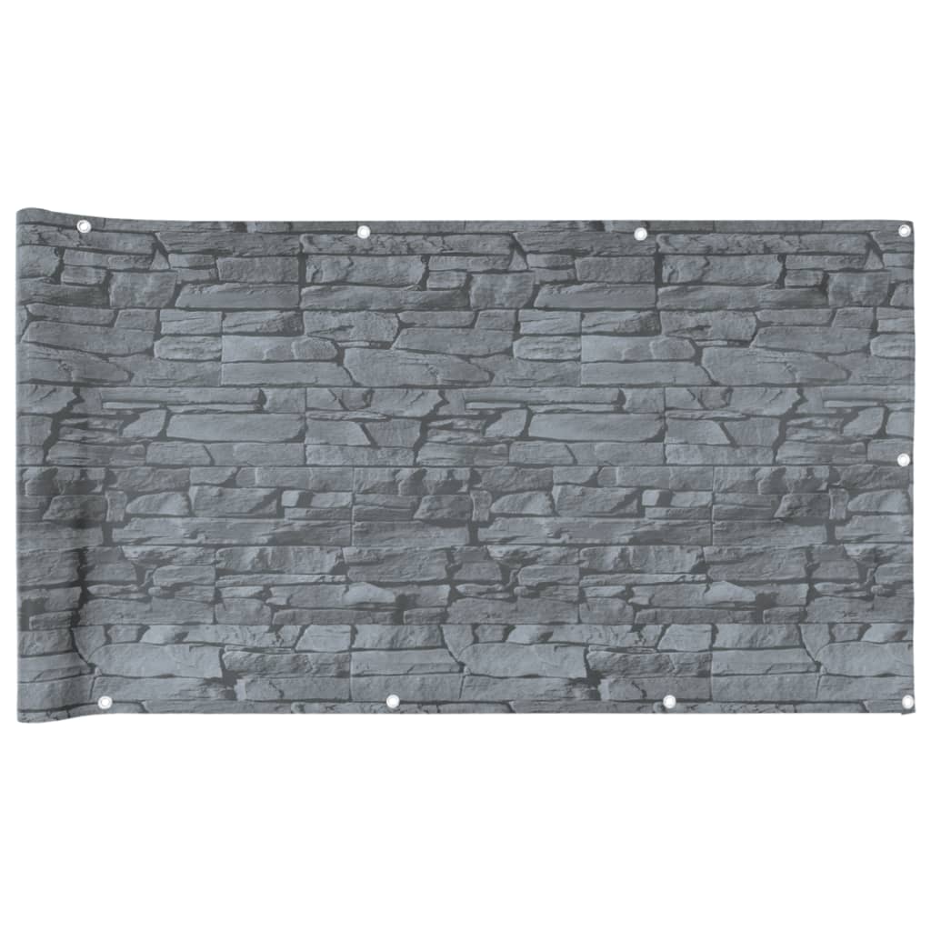 Vidaxx altanskærm stenmønster 800x75 cm PVC grå