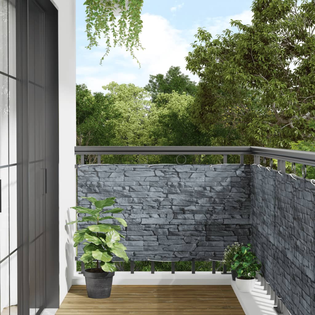 Vidaxx altanskærm stenmønster 800x75 cm PVC grå