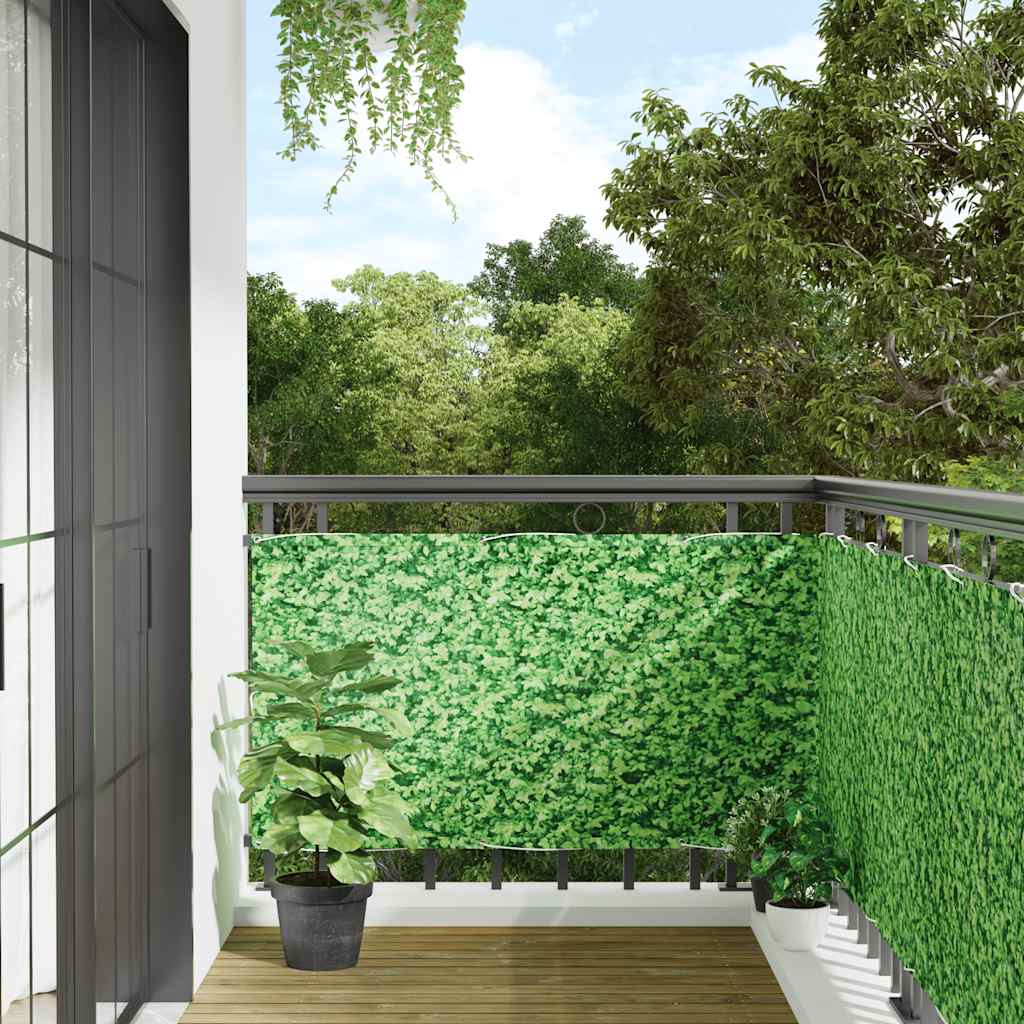 VidaXL altanskærm plantemønster 300x90 cm PVC grøn