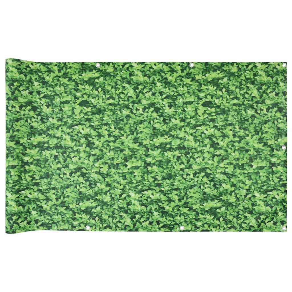 VidaXL altanskærm plantemønster 500x90 cm PVC grøn