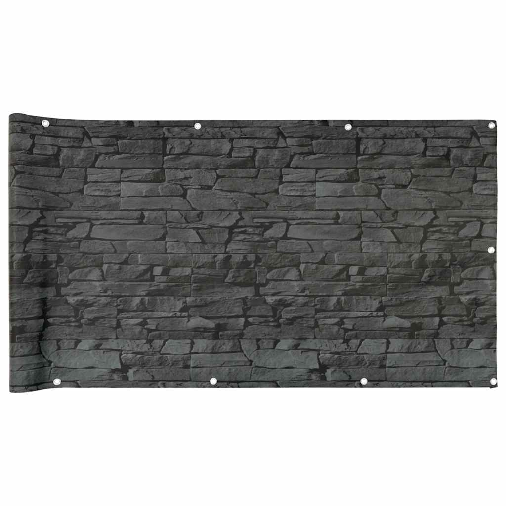 Vidaxx altanskærm stenmønster 400x90 cm PVC grå