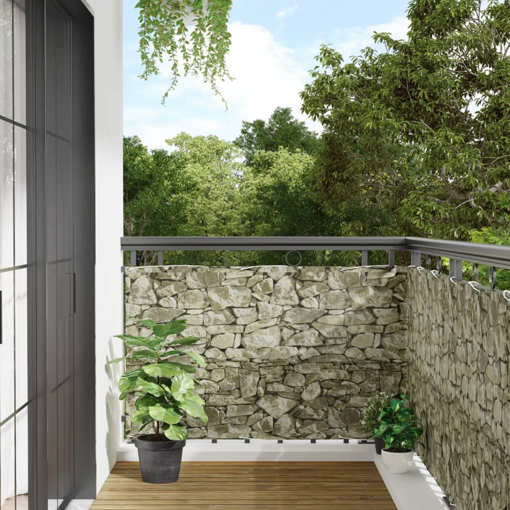 Vidaxx altanskærm stenmønster 500x90 cm PVC