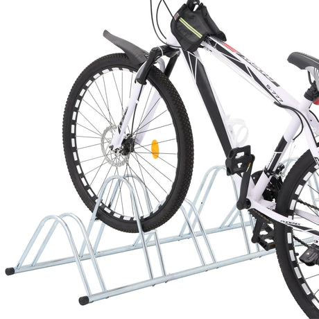 VidaXL cykelstativ til 6 cykler, fritstående galvaniseret stål
