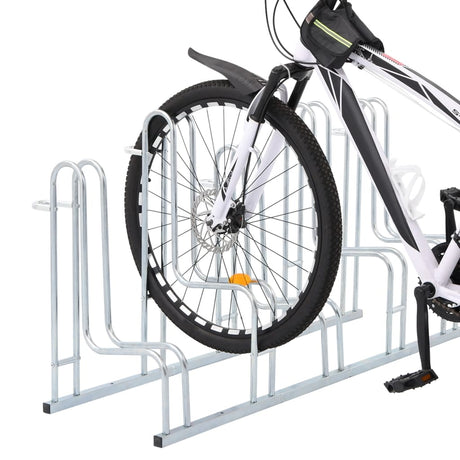 VidaXL cykelstativ til 5 cykler, fritstående galvaniseret stål