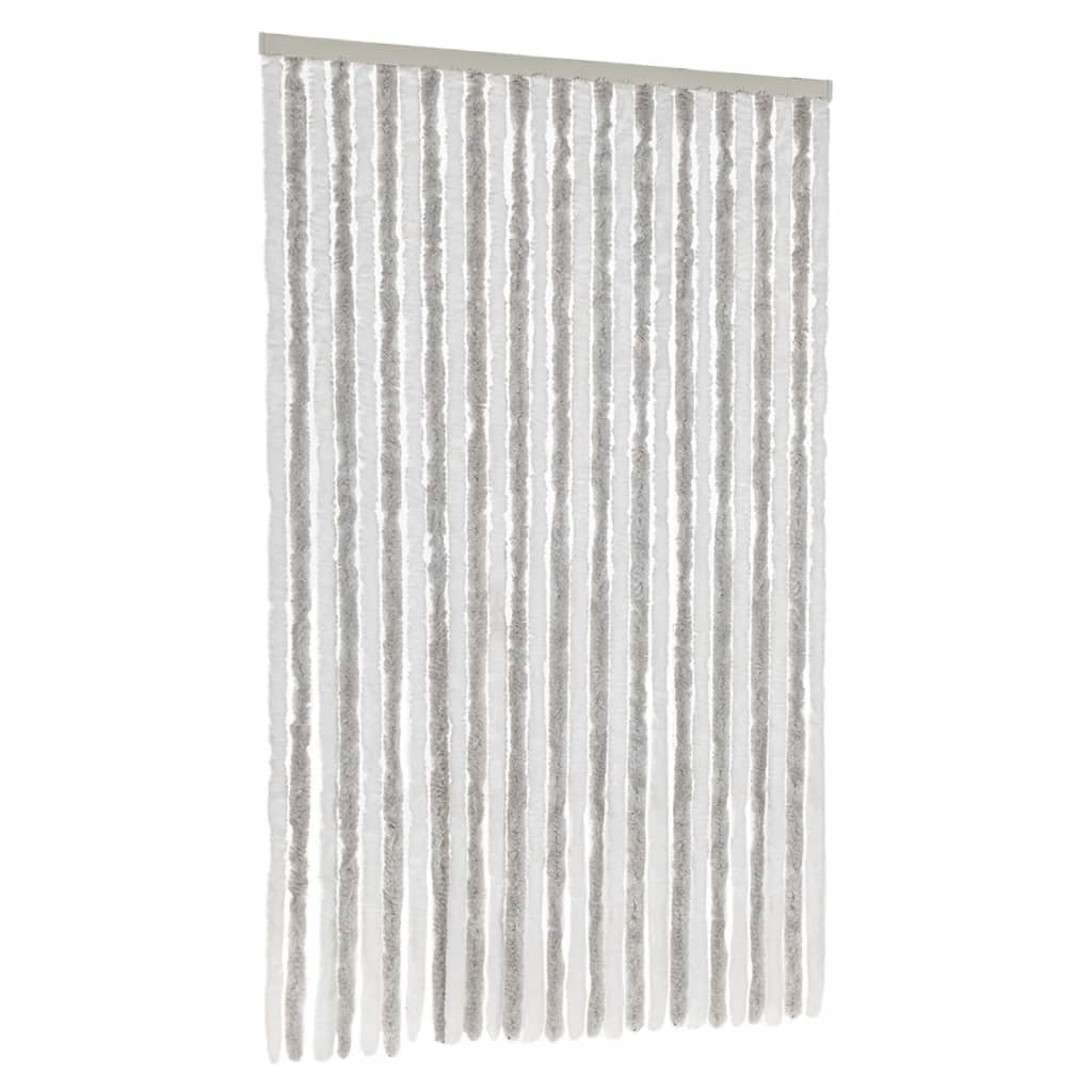 Vidaxx fluegardin 118x220 cm chenille lysegrå og hvid