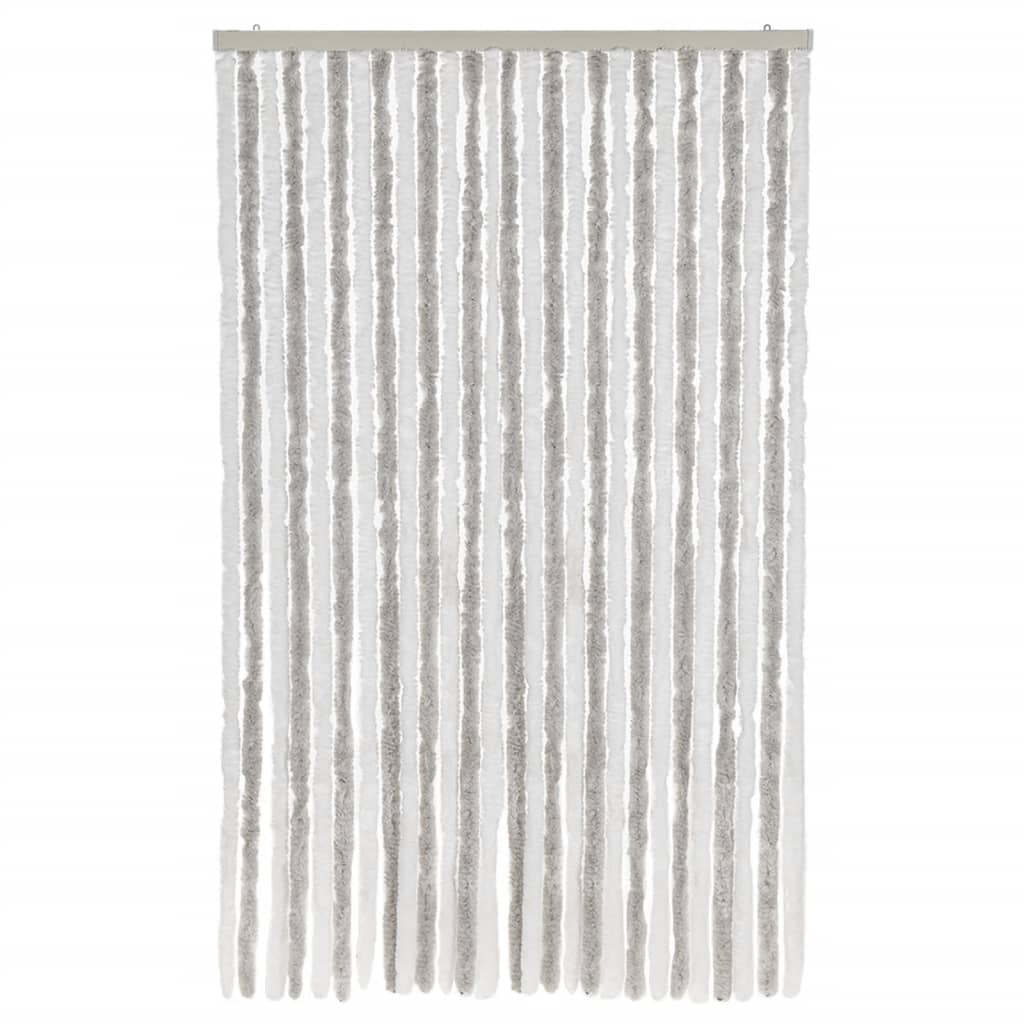 Vidaxx fluegardin 118x220 cm chenille lysegrå og hvid