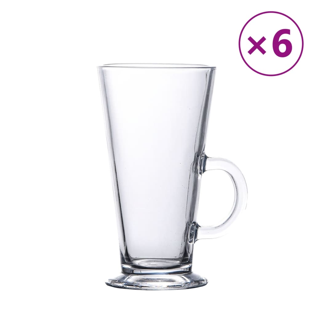 VidaXL latteglas med hank 6 stk 250 ml