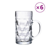 VidaXL ølkrus med hank 6 stk 1000 ml glas